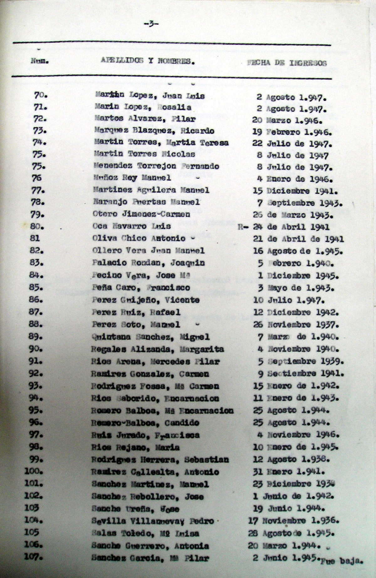 Lista de niños albergados de la Casa Cuna que debían aparecer como supervivientes 3