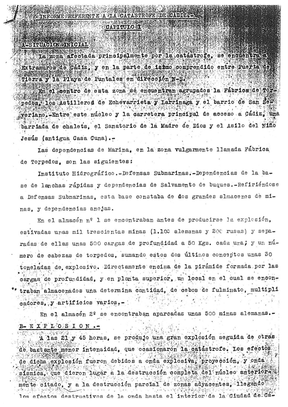 Informe del Almirante Estrada de 30 de agosto de 1947-08-1947
